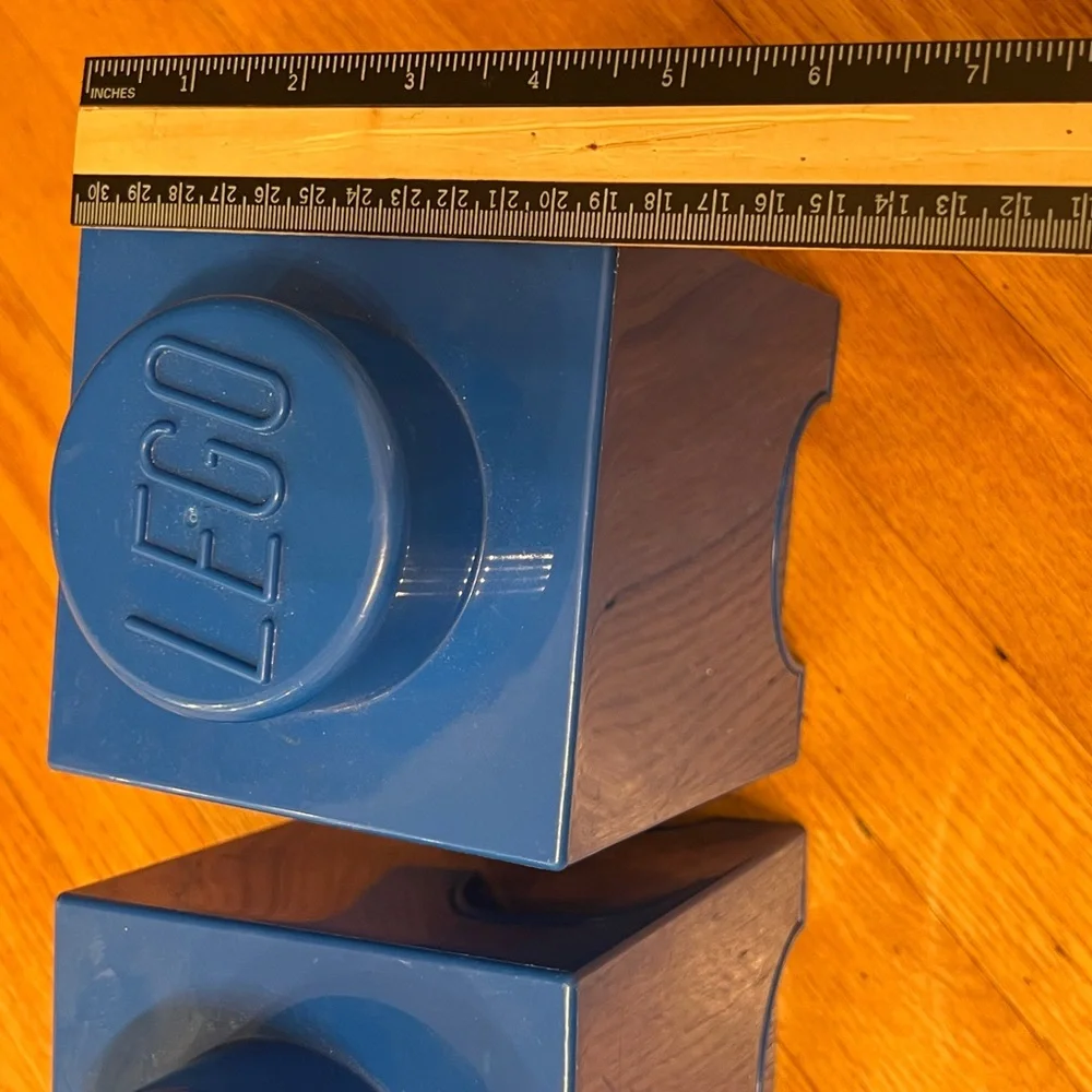 2 LEGO Blue Organizer Blocks LEGO Storage Bricks,